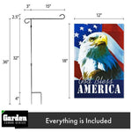 Load image into Gallery viewer, Combo Pack Garden Flag Stand Black 36x16 Inch Garden Flag God Bless America USA