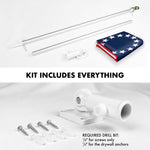 Load image into Gallery viewer, Combo Pack 6 Ft Tangle Free Spinning Flagpole Silver and Betsy Ross Flag 3x5 ft
