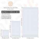 Load image into Gallery viewer, 12 Pcs Bath Towel Set for Bathroom 100% Cotton Soft and Plush Highly Absorbent