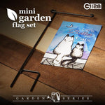 Load image into Gallery viewer, Garden Flag and Stand Life is Better with Cats 4x8 Inch Printed Blockout