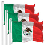 Load image into Gallery viewer, G128 3 Pack: Mexico Mexican Flag 2x3 Ft LiteWeave Pro Series Printed 150D Polyester Country Flag, Indoor/Outdoor, Vibrant Colors, Brass Grommets, Thicker and More Durable Than 100D 75D Polyester