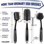 Load image into Gallery viewer, Dish Brush Set of 4 with Bottle Water Brush Dish Scrub Brush Straw Brush Black