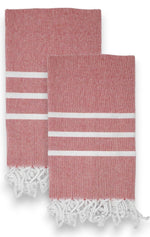 Load image into Gallery viewer, Turkish Hand Towels 100% Cotton 18 x 40 inches Decorative Kitchen and Bathroom Hand Towels Set of 2