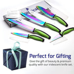 Load image into Gallery viewer, Kitchen Knife Set Professional Titanium Coated Stainless Steel Blades Dishwasher Safe Safety Sheaths 5 Knives