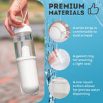Load image into Gallery viewer, Portable Dog Water Bottle Dispenser 12 Oz 11.8 x 7.9 x 9.2 Inch Pet Water Bottles for Dogs on Walks ABS Dog Travel Water Bottle with Silicone Strap & Cotton Filter
