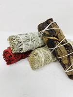 Load image into Gallery viewer, Variety Pack of White Sage Black Sage Blue Sage and Red Sage (Dragon Blood)