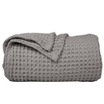 Load image into Gallery viewer, The Fine Living Co. 100% Cotton Waffle Weave Throw Blanket Lightweight Soft and Breathable Throw Blanket for All Season Skin Friendly Blanket for Couch Bed Sofa 50”x70” inches Mineral Gray