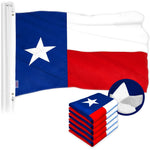Load image into Gallery viewer, G128 5 Pack: Texas TX State Flag 20x30 In ToughWeave Series Embroidered 300D Polyester Embroidered Design, Indoor/Outdoor, Brass Grommets