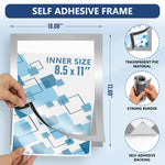 Load image into Gallery viewer, 12 Pack Magnetic Sign Holder 8.5 x 11 inch with Adhesive Back Silver Magnetics Poster Frame Magnetic Paper Holder Reusable Adhesive Frames Magnet Frame for Wall Windows Magnet Document Holders