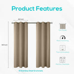 Load image into Gallery viewer, Blackout Curtains for Bedroom Pack of 2 Beige 42 x 84 inch Window Hanging Panel