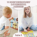 Load image into Gallery viewer, Cateam Sensory Wall Panel for Kids Activity Wall Busy Board for Toddlers and preschoolers. 16in1 Learning Activity Center. Wooden Montessori Toys for Education and Early Development Ship
