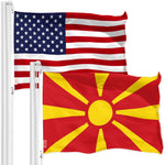 Load image into Gallery viewer, Combo Pack American USA Flag 3x5 Ft and Macedonia Flag 3x5 Ft Both Printed 150D