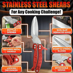 Load image into Gallery viewer, Heavy Duty Poultry Shears – Sharp Chicken Scissors with Non Slip Micro Serrated Blades Meat Cutting Scissors with Safety Lock – Multipurpose Kitchen Shears for Food Meat Fish Bone & Food Prep