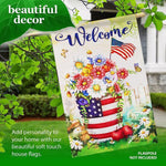Load image into Gallery viewer, House Flag Welcome USA Patriotic Flower Pot 28x40 Inch Printed Blockout