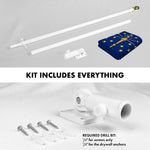 Load image into Gallery viewer, Combo Pack:5 Ft Tangle Free Spinning Flagpole White and Indiana Flag 2x3 Ft