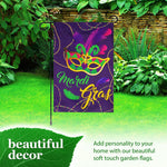 Load image into Gallery viewer, Combo Pack Garden Flag Stand Black 36x16 in and Garden Flag 12x18 in Mardi Gras