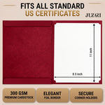 Load image into Gallery viewer, 50 Pack Premium Burgundy Certificate Holders 8.5 x 11 inch Heavyweight 300gsm Cardstock Diploma Holder & Certificate Folder Award Certificate Folders for Graduation with Gold Foil Diploma Cover