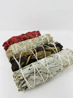 Load image into Gallery viewer, Variety Pack of White Sage Black Sage Blue Sage and Red Sage (Dragon Blood)