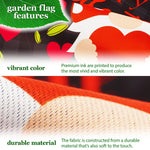 Load image into Gallery viewer, G128 Combo Pack: Garden Flag Stand Black 36 in x 16 in & Garden Flag Happy Valentine's Day Decoration Gnome Holding Red Heart 12x18 Blockout Fabric
