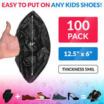 Load image into Gallery viewer, ABC Black Disposable Shoe Covers for Indoors 6 x 12.5 inch. 100 Pack CPE Surgical Boot Covers Disposable. Shoe Booties Disposable with Elastic Band. Waterproof Disposable Foot Covers for Shoes