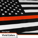 Load image into Gallery viewer, G128 Thin Orange Line American Flag 150D Polyester 3x5 FT Printed Flag Honoring Men Women Search and Rescue Brass Grommets Indoor/Outdoor Much Thicker More Durable Than 100D 75D Polyester