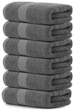 Load image into Gallery viewer, Luxury Hand Towels for Bathroom Hotel Kitchen 16x30 In Set Set of 6 Dark Gray