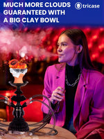 Load image into Gallery viewer, Black Portable Hookah set with everything Hookah Set 4 Hose Hookah LilOne