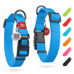 Load image into Gallery viewer, Waterproof Dog Collar Adjustable Dog Collar for Large Dogs Small and Medium Dogs Breakaway Dog Collar Waterproof with Plastic Buckle and QR Dog Tag Boy & Girl Dog Collars (Blue)