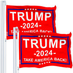 Load image into Gallery viewer, G128 2Pack: Trump 2024 Take America Back Red Flag 3x5 FT 150D Polyester