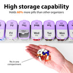 Load image into Gallery viewer, Extra Large Pill Organizer Purple white 2 Times A Day Big Pill Box 7 Day Am Pm