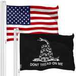 Load image into Gallery viewer, G128 Combo Pack: USA American Flag & Gadsden Black/White Flag 3x5 FT Printed 150D Polyester