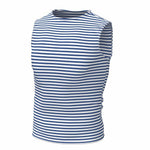 Load image into Gallery viewer, Tank Top Sleeveless Shirt Cotton Light Blue Original Telnyashka Тельняшка (L)