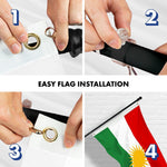 Load image into Gallery viewer, Combo Pack 6 Ft Tangle Free Aluminum Spinning Flagpole Black and Kurdistan