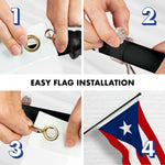 Load image into Gallery viewer, Combo Pack 5 Ft Tangle Free Spinning Flagpole Blackand Puerto Rico Flag 2.5x4