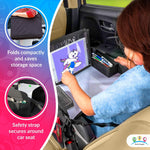 Load image into Gallery viewer, Kids Travel Tray for Kids Car Seat Toddler Car Seat Tray Table with 6 Compartments and Tablet Stand Foldable Toddler Table for Travel Folding Portable Desk Compact Road Trip Essentials