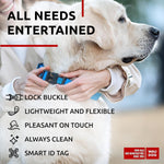 Load image into Gallery viewer, Waterproof Dog Collar 17-28 inch Neck x 1 3/5 inch Wide Plastic Buckle Adjustable Dog Collar for Large Dogs Small and Medium Dogs Breakaway Dog Collar Waterproof with Plastic Buckle and QR Dog Tag Boy & Girl Dog Collars (Blue)