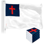 Load image into Gallery viewer, G128 5 Pack: Christian Flag 4x6 Ft LiteWeave Pro Series Printed 150D Polyester Religious Flag, Indoor/Outdoor, Vibrant Colors, Brass Grommets, Thicker and More Durable Than 100D 75D Polyester