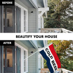Load image into Gallery viewer, Combo Pack 6 Ft Tangle Free Spinning Flagpole White Cold Beer Flag 3x5 ft