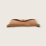 Load image into Gallery viewer, Genuine Leather Eyeglasses & Sunglasses Case with Button Closure Light Brown
