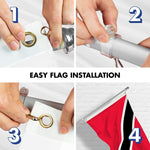 Load image into Gallery viewer, Combo Pack 6 Ft Tangle Free Aluminum Spinning Flagpole and Trinidad and Tobago