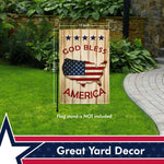 Load image into Gallery viewer, God Bless America Patriotic USA Flag Map Garden Flag 12x18 Inch Printed 150D