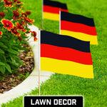 Load image into Gallery viewer, G128 30 Pack Handheld Germany German Stick Flags 12x18 In Printed 150D Polyester, Country Flag, Solid Wooden Stick, Spear Gold Tip