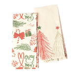 Load image into Gallery viewer, The Fine Living Co. 100% Cotton Merry Christmas Printed Kitchen Towels Dish Towels for Drying Dishes Kitchen Hand Towels Tea Towels Dish Towels for Kitchen Set of 2 18”x28” (Cherry Red & Green)