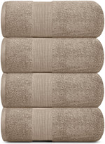 Load image into Gallery viewer, 4 Pack Taupe Resort Collection Soft Bath Towels 28x55 in Plush Absorbent Cotton