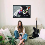Load image into Gallery viewer, Banksy Monkey Graffiti Wall Art Poster For Guys Gamer Music Decor 22x16 inch