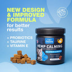 Load image into Gallery viewer, Cat Calming Treats Hemp Calming Care for Cats Cat Melatonin Soft Chews with Hemp Seed Oil and Probiotics Cat Anxiety Relief Storms, Travel, Grooming, Separation Calming Chews for Cats