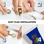 Load image into Gallery viewer, Combo Pack 6 Ft Tangle Free Spinning Flagpole White Pennsylvannia PA State Flag