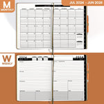 Load image into Gallery viewer, 2024 2025 HARDCOVER Leather Planner Weekly Monthly 8.5x1 Inch Academic Planner