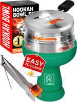 Load image into Gallery viewer, Premium Green Silicone Hookah Bowl Set Universal Phunnel Hookah Head Bowl for Perfect Heat Management Durable EasytoClean Hookah Top with Tongs Shisha Bowl for Smooth Airflow & Max Flavor