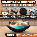 Load image into Gallery viewer, 4 Piece Microwave Bowl Holder Set – 7.5 x7.5 Microwave Bowl Holders for Hot Food Black and White Checkered Fabric for Safe & Easy Handling – Machine Washable
